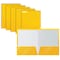 Better Office Products 2 Pocket Glossy Laminated Paper Folders Portfolio Letter Size, Yellow, 25PK 80180 - alternate 1